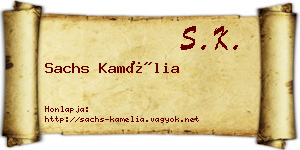 Sachs Kamélia névjegykártya